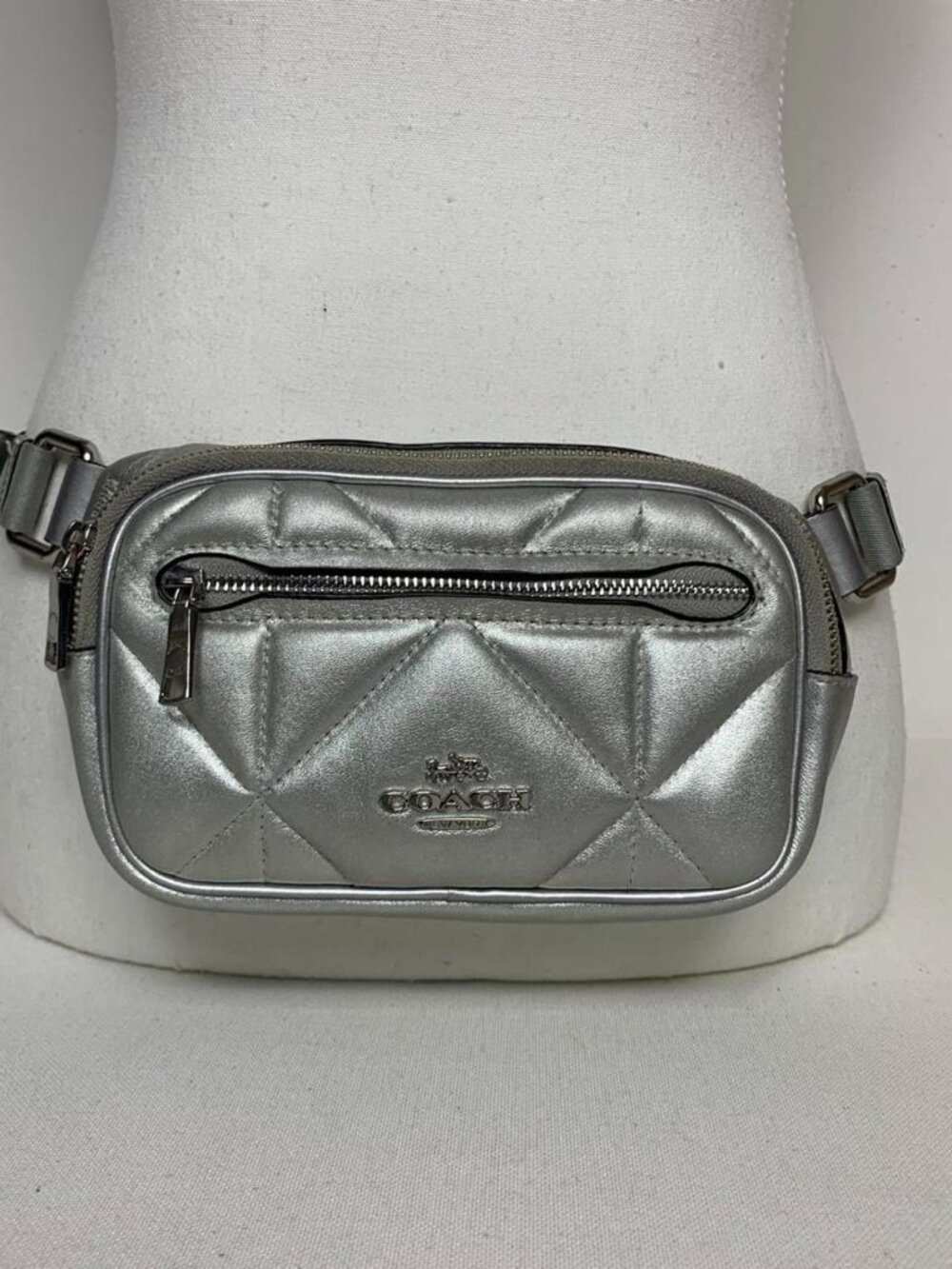 Coach Mini Belt / Body Bag With Puffy Diamond Quilting